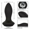 Черная анальная вибропробка с кристаллом Vibrating Petite Crystal Probe - 9,5 см.