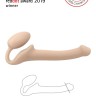 Телесный безремневой страпон Silicone Bendable Strap-On S