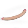 Телесный двусторонний фаллоимитатор 14" King Size Realistic Ladykiller Tapered Double Penetration - 35,5 см.
