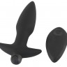 Черная анальная вибропробка с пультом ДУ Remote controlled Butt Plug - 13 см.