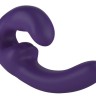 Фиолетовый безремневой страпон с вибрацией Sharevibe