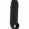 Чёрная удлиняющая насадка Stretchy Thick Penis Extension No.35 - 15,2 см.