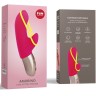 Ярко-розовый мини-вибратор Amorino с силиконовой петлёй - 17,7 см.