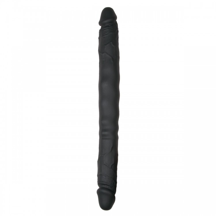 Черный двусторонний фаллоимитатор Double Ended Dildo - 40 см.