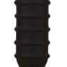 Чёрный силиконовый анальный массажер MENZSTUFF RIBBED TORPEDO DONG - 13 см.