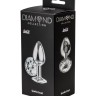 Малая серебристая анальная пробка Diamond Clear Sparkle Small с прозрачным кристаллом - 7 см.