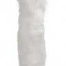 Черная анальная вибропробка с белым лисьим хвостом White Fox Tail Vibrating Anal Plug