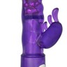Фиолетовый вибратор с клиторальным стимулятором CLASSIC TRI PRONGE - 24 см.