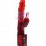 Красный вибратор с клиторальным отростком JK UNDENIABLE 7.5 PEARL DIVER - 19 см.