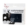 Черные меховые наручники с металлическим крепежом