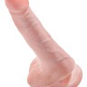 Телесный фаллоимитатор с мошонкой и присоской 6" Cock with Balls - 17,8 см.