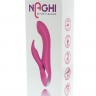 Розовый вибратор NAGHI NO.19 RECHARGEABLE DUO VIBRATOR со стимулятором клитора