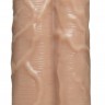Телесный сдвоенный фаллоимитатор Double Trouble Double Shaft Dildo - 24 см.