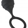 Черное силиконовое кольцо Cock ring & weight с утяжелением