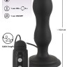 Черная анальная вибропробка с вращением Butt Plug - 13,6 см.