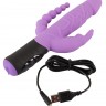 Сиреневый тройной вибратор Triple Vibrator - 22,2 см.