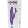 Фиолетовый ротатор NAGHI NO.20 RECHARGEABLE DUO VIBRATOR с клиторальным отростком