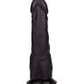 Чёрный фаллоимитатор на присоске - 17,5 см.