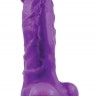 Фиолетовый фаллоимитатор Pleasures Thick 5 Dildo - 18,3 см.
