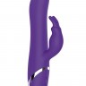 Фиолетовый вибратор-кролик с пуш-эффектом NAGHI NO.39 RECHARGEABLE THRUSTER VIBE - 15 см.