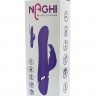 Фиолетовый вибратор-кролик с пуш-эффектом NAGHI NO.39 RECHARGEABLE THRUSTER VIBE - 15 см.