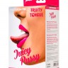 Телесный двусторонний мастурбатор Fruity Tongue - ротик и вагина