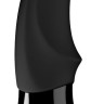 Чёрный вибратор Volta Black Line с раздвоенным кончиком - 18,9 см.