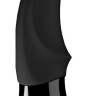 Чёрный вибратор Volta Black Line с раздвоенным кончиком - 18,9 см.