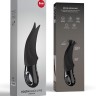Чёрный вибратор Volta Black Line с раздвоенным кончиком - 18,9 см.