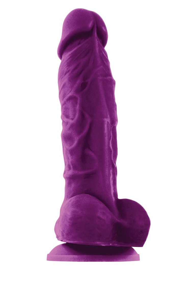 Фиолетовый фаллоимитатор на присоске ColourSoft 5" Soft Dildo - 17,8 см.