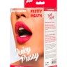 Телесный двусторонний мастурбатор Pretty Mouth - ротик и вагина