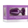 Фиолетовая анальная пробка OUCH! Extra Large Diamond Butt Plug с кристаллом - 9,3 см.