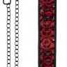 Красно-черный широкий ошейник с поводком Luxury Collar with Leash