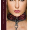 Красно-черный широкий ошейник с поводком Luxury Collar with Leash