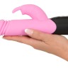 Розовый вибратор-кролик Thrusting Rabbit - 25 см.