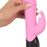 Розовый вибратор-кролик Thrusting Rabbit - 25 см.