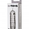 Прозрачная насадка на пенис TOYFA A-Toys с ребрами и точками - 15,3 см.