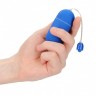 Синее гладкое виброяйцо Vibrating Egg - 8 см.