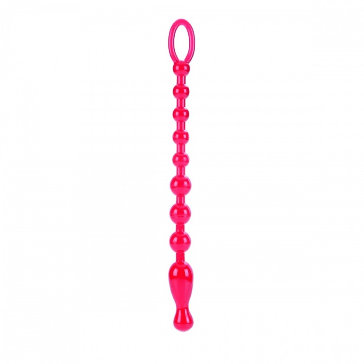 Красная анальная цепочка Colt Max Beads - 28 см.
