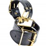 Черные с золотом наручники Cuffs