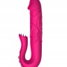 Розовый вибратор с клиторальной стимуляцией Tongue - 23,5 см.