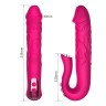 Розовый вибратор с клиторальной стимуляцией Tongue - 23,5 см.