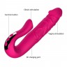 Розовый вибратор с клиторальной стимуляцией Tongue - 23,5 см.