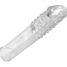 Удлиняющая насадкаThick Stick Clear Textured Penis Extender - 17,8 см.