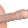 Удлиняющая насадкаThick Stick Clear Textured Penis Extender - 17,8 см.