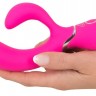 Ярко-розовый вибратор-кролик Bendable Rabbit Vibrator - 19,8 см.