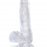 Прозрачный фаллоимитатор King Cock Clear 6" Cock with Balls - 17,8 см.