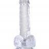 Прозрачный фаллоимитатор King Cock Clear 6" Cock with Balls - 17,8 см.