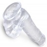 Прозрачный фаллоимитатор King Cock Clear 6" Cock with Balls - 17,8 см.