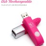 Ярко-розовый вибростимулятор Get Lucky USB Vibrator - 12 см.